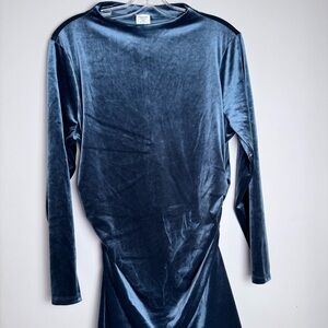 Abercrombie & Fitch Midnight Green Velvet Long Sleeve Dress